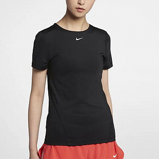 Женская футболка Nike Pro Top Short Sleeve All Over - Black