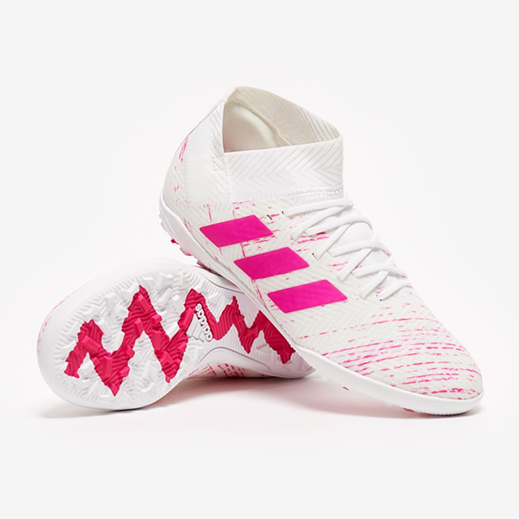 Купить детские сороконожки adidas nemeziz 18.3 tf - white/shock pink CM8518  | Adidas | онлайн - магазин Аякс•Спорт