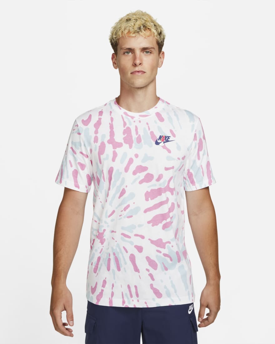 Nike Black Light Tie Dye Tee Sportswear White DM2255 100 Nike