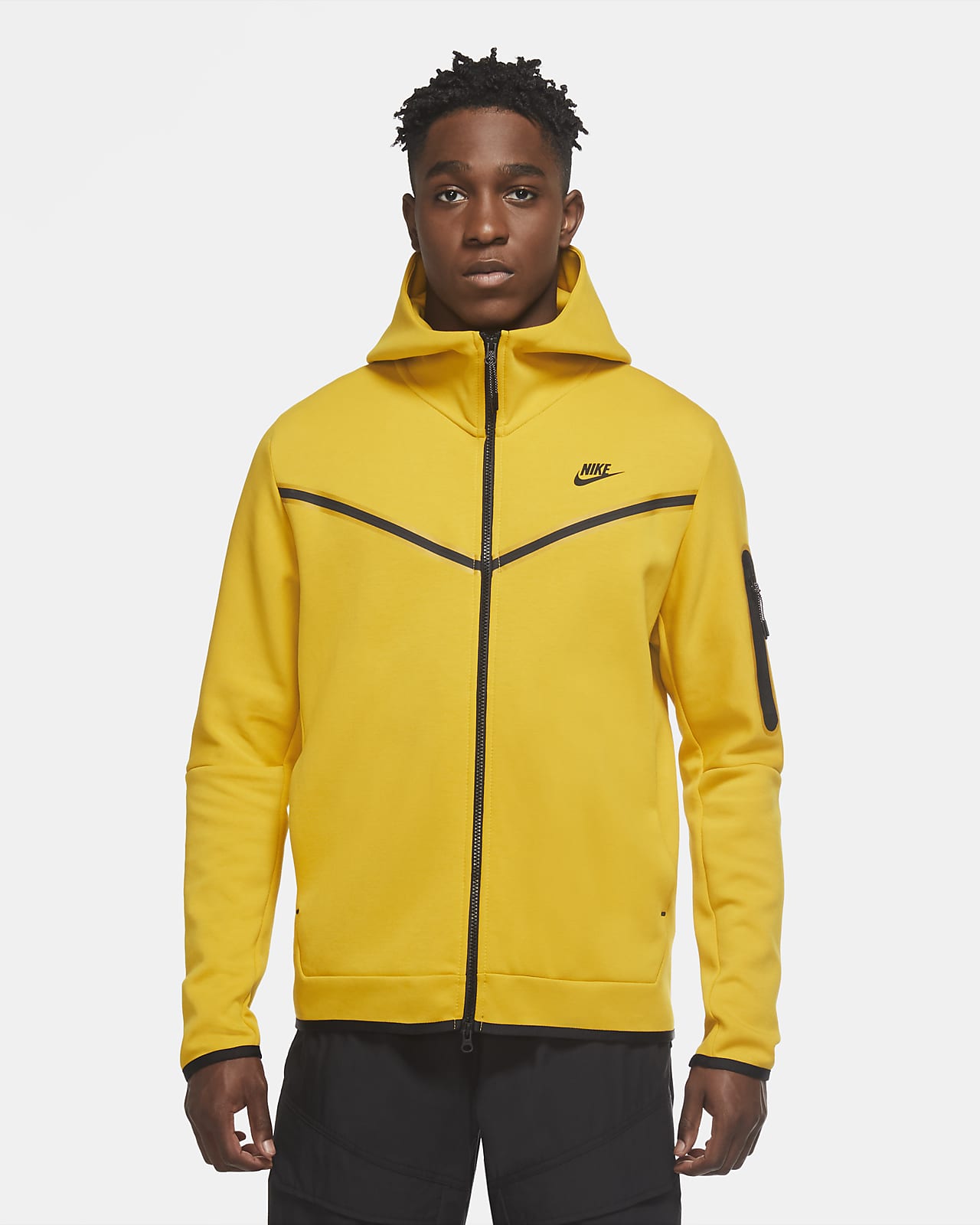 yellow nike fleece hoodie
