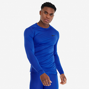 Бельё Nike Pro Men's Tight-Fit Long-Sleeve Top - Blue