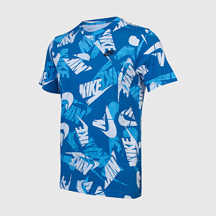 Футболка хлопковая Nike Essentials+ Sport Tee - Blue / White