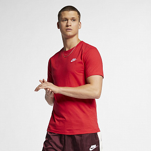 Футболка хлопковая Nike Sportswear Club Tee - Red